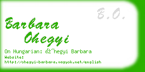 barbara ohegyi business card